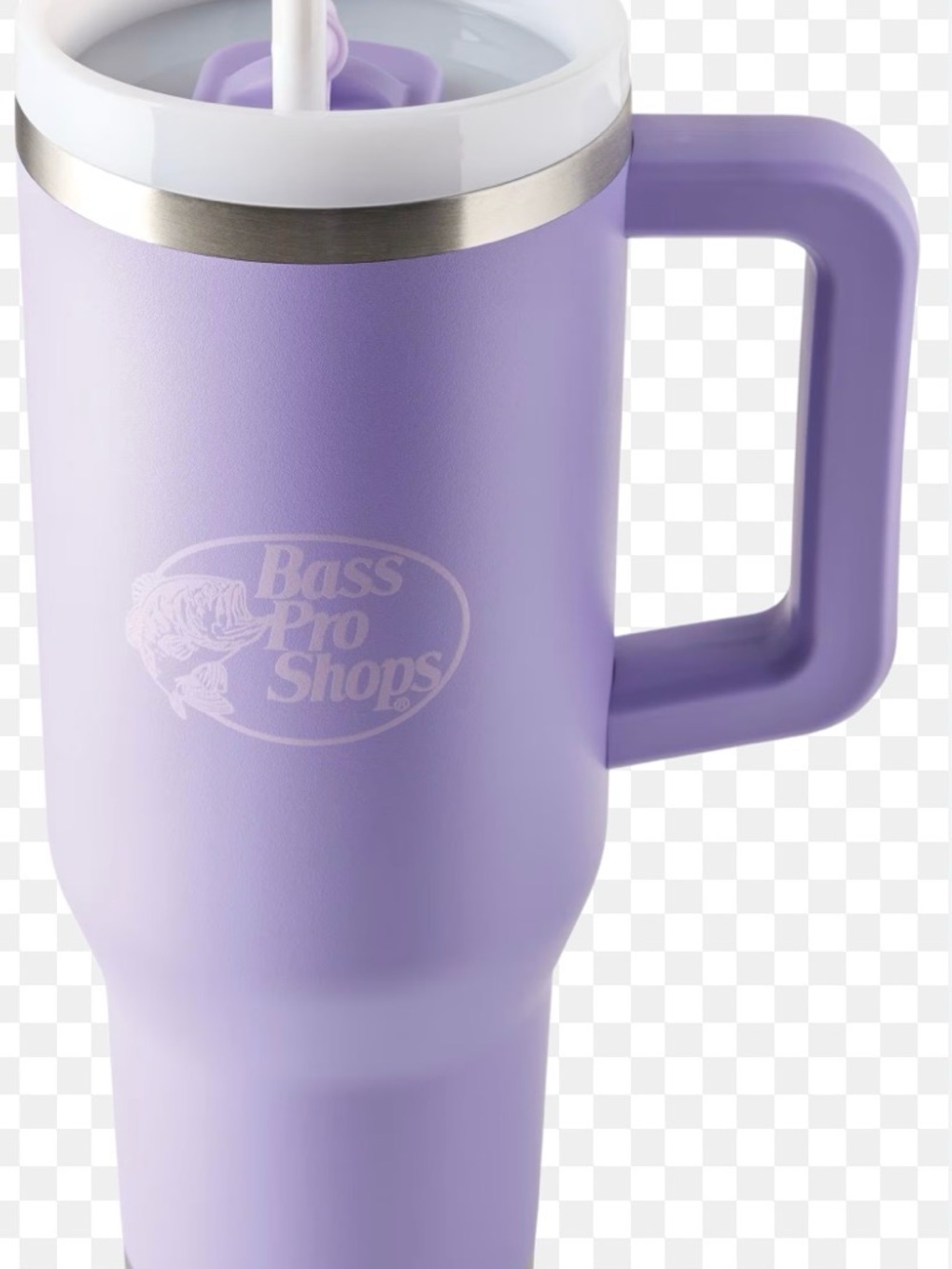 Bass Pro 40oz tumbler with slider lid and straw - Lavender